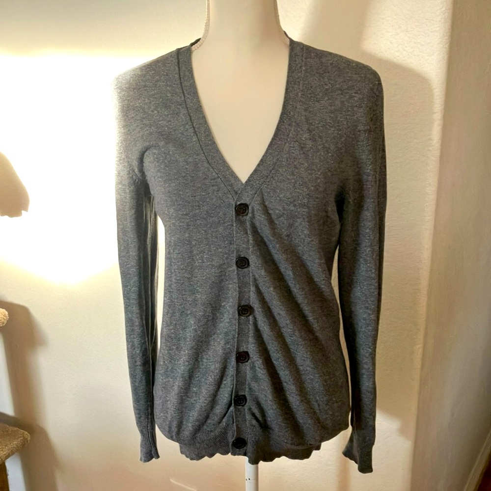 H&M Grey Button-Up women’s cardigan Sweater 100% cotton Size:S